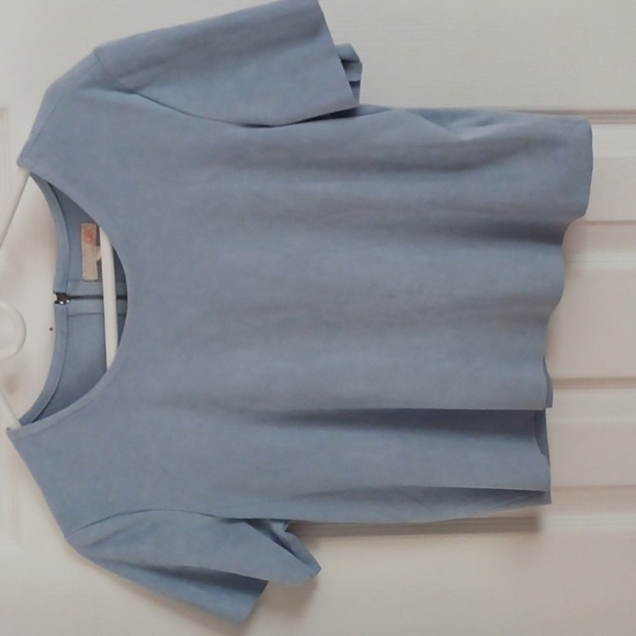 GB Light Blue Faux Seude Short Set - Picture 1 of 8